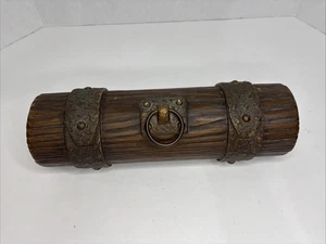 Vintage Avon 3 Sections Log Jewelry Box Treasure Chest Red Velvet Trinket Holder - Picture 1 of 23