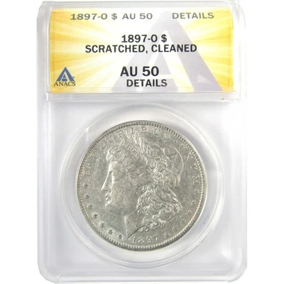1897 O Morgan Dollar AU 50 Details ANACS Silver $1 Coin SKU:I19183 - Image 1 of 4
