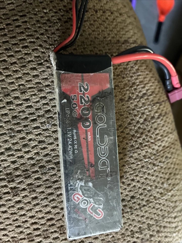 2 x GOLDBAT 11.1V 2200mAh 3S 50C Lipo аккумулятор с Deans штепсельная вилка для RC Evader - Изображение 1 из 3