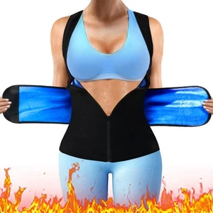 Mujeres Traje de Sauna Sudor Cintura Entrenador Chaleco para Recortador Cinturón Adelgazante Modelador Corporal - Imagen 1 de 19