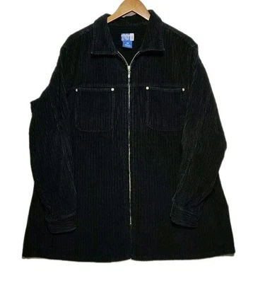 Jaqueta de veludo Venezia feminina tamanho 14/16 Shacket zíper completo preta ocidental  - Imagem 1 de 4