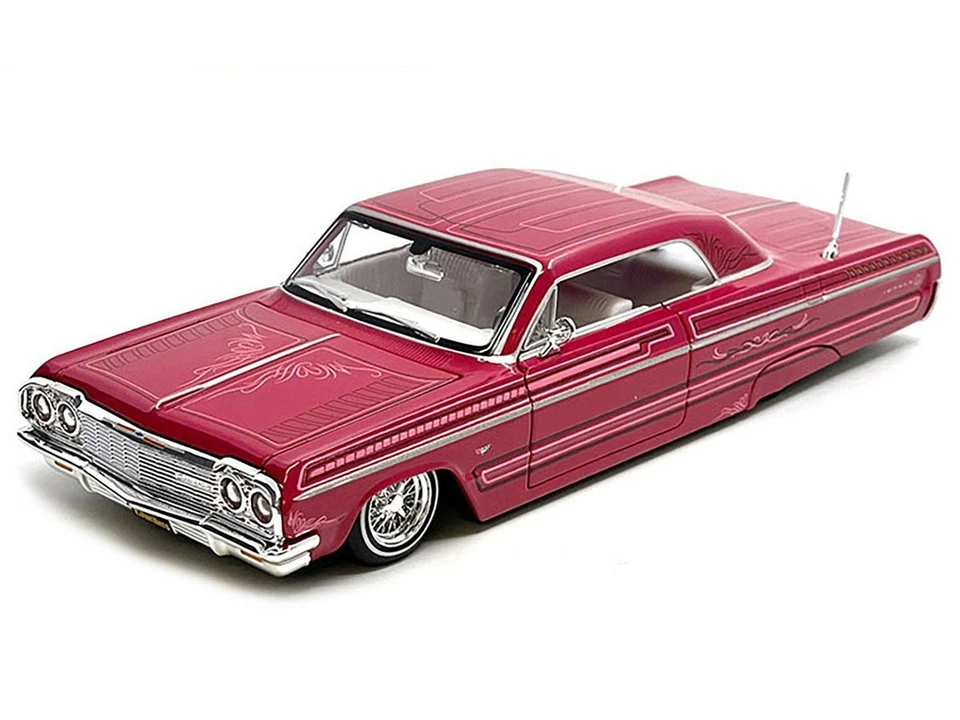 Maisto 1:26 Design Lowriders 1964 Chevrolet Impala SS Lowrider Pink - Image 1 of 3