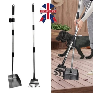 Pooper Scooper Pet Poop Scoop Tray Rake 106cm Long Handle Garden Cleaning Set. - Picture 1 of 12