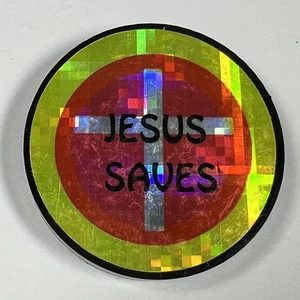 POG Jesus Saves Plastic Slammer Black Thick Acrylic 90's - Picture 1 of 3
