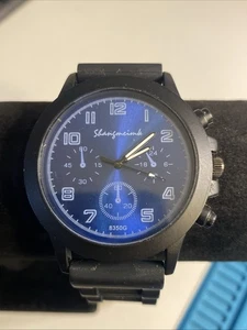 Men's Unbranded Watch New Battery Blue Dial Silicon Band - Picture 1 of 8