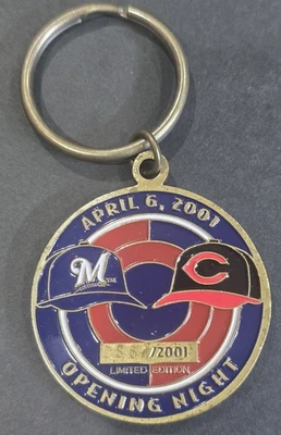 2001 Miller Park Inaugural Season Keychain Milwaukee Brewers Limited 086/2001 - Image 1 of 4