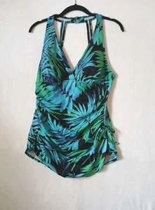 White Stag Swimsuit Swimdress  1X 16  Tropical Blue Green  - Picture 1 of 3