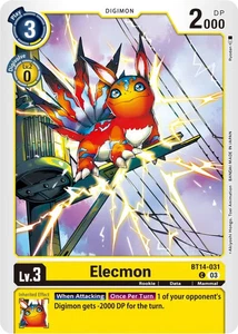 Elecmon BT14-031 C Blast Ace Digimon TCG - Picture 1 of 2
