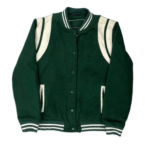 Unbranded Varsity Jacket - Large Green Wool - Picture 1 of 7
