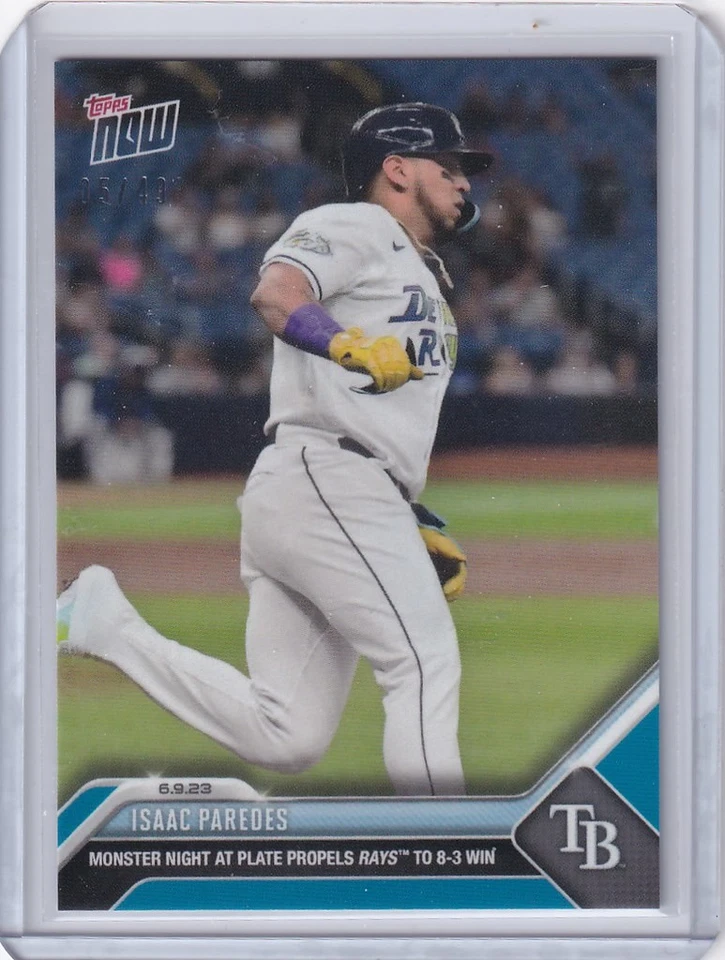 2023 TOPPS NOW PARALLEL #412 ISAAC PAREDES TAMPA BAY RAYS 5/49 - Image 1 of 1