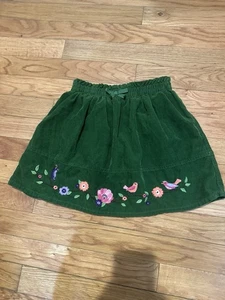 Gymboree Mädchen grün Cord Rock Shorts unter bestickt Blumen Vögel 5 - Bild 1 von 6
