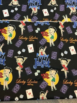 Betty Boop Lucky Ladies Black Craft Sewing Fabric Out of Print - Image 1 of 4