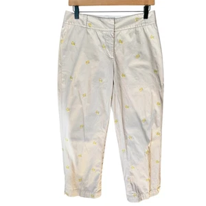 Pantalones chinos recortados Talbots Heritage bordados limones bronceados novia talla 4 - Imagen 1 de 9