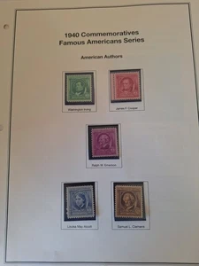1940 Gedenkmarken Set 35.  Berühmtes amerikanisches Set. Autoren, Künstler - Bild 1 von 7
