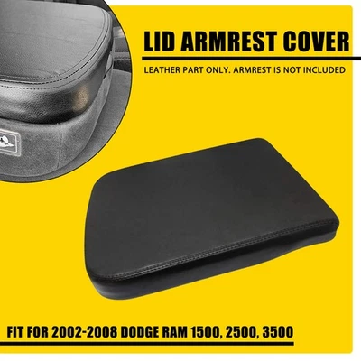 Cubierta de tapa de consola central para Dodge RAM 1500 2002-2008 negro reposabrazos almohadilla revestimiento nuevo Foto 1 de 4