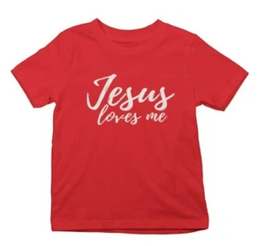 Jesus Loves Me Shirt Toddler Youth Christian Easter Gift Kids Faith Tee Boys Gir - Picture 1 of 8