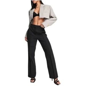 NWT Y.A.S straight leg tailored pants in black Size S - Picture 1 of 10