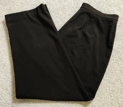 80s Dressbarn Wide Leg Dress Pants Women’s 10 Black Trousers Straight Leg Gothic - Image 1 of 4