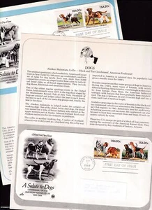 1984 DOGS 8 different breeds Sc 2098-2101 ArtCraft 2 FDCs with PCS info pages - Picture 1 of 3
