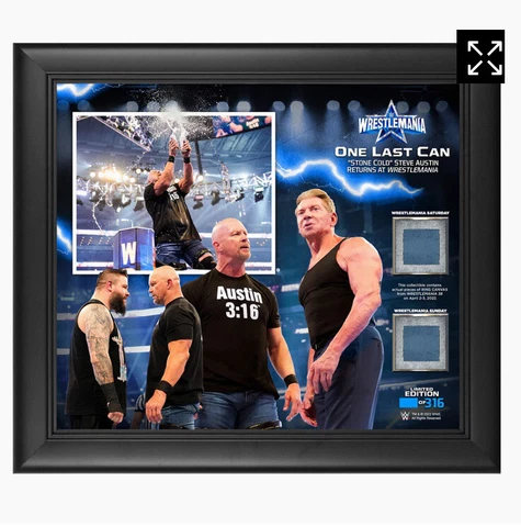 Stone Cold Steve Austin One Last Can WrestleMania 38 15x17 Plaque Vince McMahon Cover