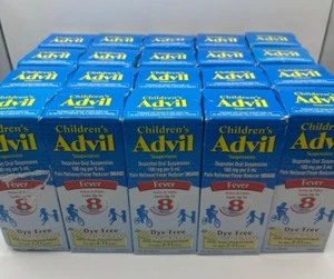 Lot - Advil Children's Ibuprofen Pain Fever White Grape 4oz ea QTY-20 Exp 12/25 - Picture 1 of 6