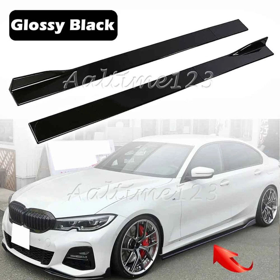 For BMW G20 330i M340i 2019-2024 Extension Side Skirt Splitter Spoiler Lip Gloss Foto 1 de 4