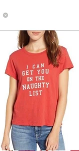 NEW Wildfox "I Can Get You On The Naughty List" Red t shirt l brand new - Picture 1 of 4