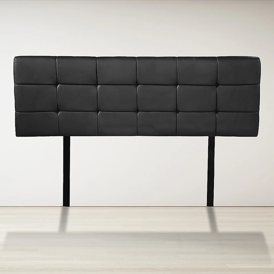 PU Leather Double Bed Deluxe Headboard Bedhead Bedroom Furniture - Black - image 1 of 4