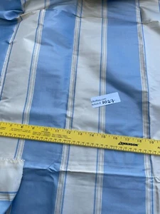 FANTASTIC QUALITY SILK TAFFETA STRIPES - SKY BLUE/IVORY!!! - Picture 1 of 4