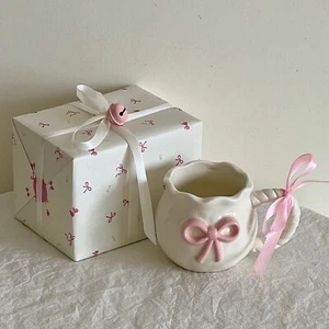 Taza de café de cerámica, lindas tazas de porcelana de cereza con mango de cuerda creativo - Imagen 1 de 13