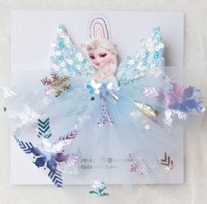 Frozen Elsa Anna princess queen blue purple pink baby girl toddler kid hair clip - Picture 1 of 13