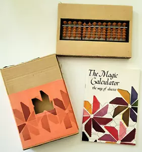 Vintage 1968 Abacus + book The Magic Calculator the way of the abacus MCM Japan - Picture 1 of 8