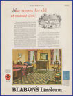 Vintage 1927 Blabon's Linoleum Flooring Home Art Décor Ephemera 20'S Print Ad