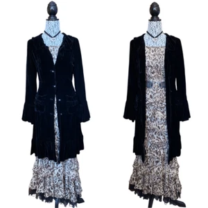 Marrika Nakk Victorian Western Samt Staubmantel in Schwarz Größe XS - Bild 1 von 12