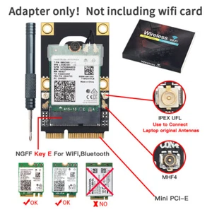 Adaptador Bluetooth WiFi M.2 2230 Key A+E a mini PCIE para tarjeta NGFF AX200 AX210 - Imagen 1 de 9