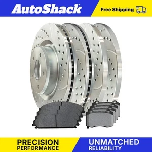 Front Rear Drilled Slotted Brake Rotors Ceramic Pads for Dodge Challenger - Picture 1 of 7