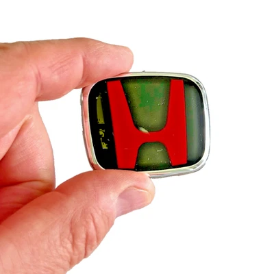 Red on Black Honda Emblem for Steering Wheel Sport Badge Civic Accord - Image 1 of 3