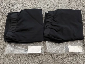 (LOT OF 2) NEW L Cintas Pants Women Black Pull On Straight Leg Uniform Elastic - Picture 1 of 11