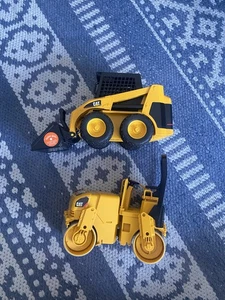 BRUDER Toy Caterpillar CAT Skid Steer Loader and Steam Roller Yellow 1:16  - Picture 1 of 5