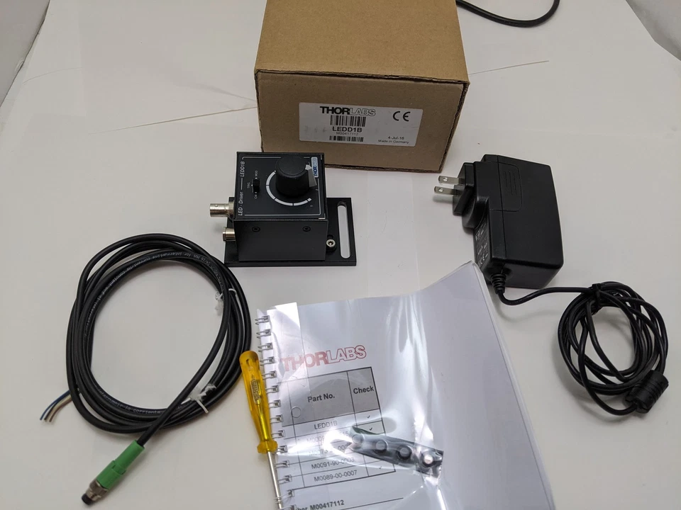 Thorlabs LEDD1B LED Driver w/ 15V PSU & Spare LED Lead, New Open Box - Image 1 of 4
