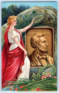 1907-10's LAYING WREATH ABRAHAM LINCOLN 1809-1865 CHAPMAN PATRIOTIC POSTCARD #1 - Picture 1 of 2