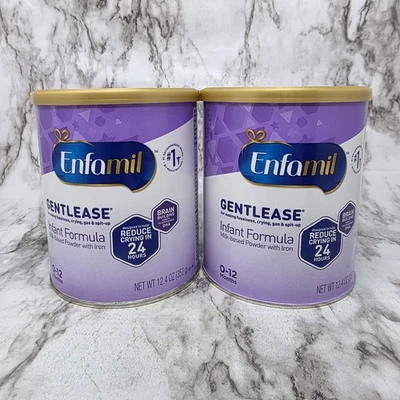 Lot of 2 Enfamil Gentlease Infant Formula 12.4 oz Can Milk-based Powder w/ Iron - Image 1 of 4