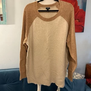 Torrid Sz 3 3X Beige Ivory Colorblock Vegan Cashmere Pullover Sweater - Picture 1 of 7