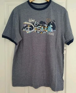 Walt Disney World 50th Anniversary Ringer T-Shirt Large Attraktionen Neu mit Etikett - Bild 1 von 5
