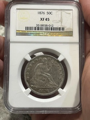 1876 Liberty Seated Half Dollar 50C NGC XF40! Tough Type Coin! Nice Eye Appeal** - Image 1 of 4