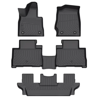 3 Row Set TPE Rubber Car Floor Mats For 2020-2024 Lincoln Aviator 6-Passenger - Изображение 1 из 4
