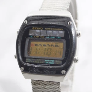 Vintage 80er Jahre Seiko Silver Wave A156-5030 Digital Herrenuhr neue Batterie - Bild 1 von 17