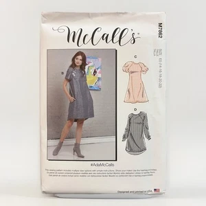 McCalls 7862 Modern Shift Dress Size 14-22 Womens Seeing Pattern M7862 - Picture 1 of 2