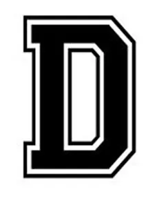 Varsity College Lettering - Letter D - Car Tablet Vinyl Decal - Picture 1 of 1