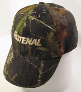 Fastenal Hat Mens Green Brown Stick Red Leaf Camouflage Modern Logo Hunting Cap - Picture 1 of 10
